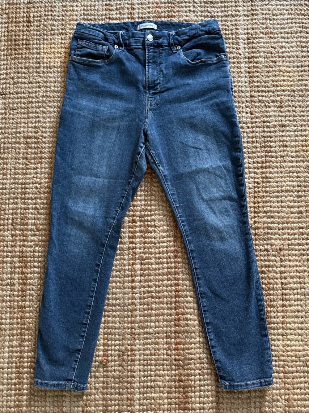 Good American Good Legs Crop High Rise Skinny Jeans Women’s Size 8 Dark Wash
